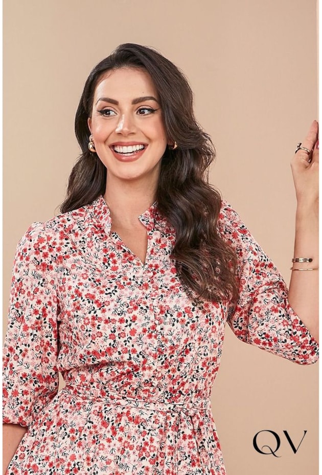 VESTIDO GODÊ FLORAL BARRADO INDIANO - JANY PIM VESTIDO GODÊ FLORAL BARRADO INDIANO - JANY PIM