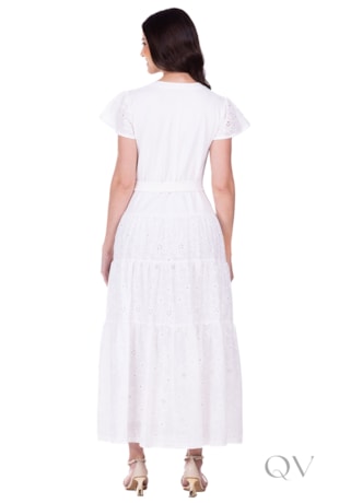 VESTIDO GODÊ LONGO EM MALHA DE VISCOSE E LAISE BRANCO - HAPUK