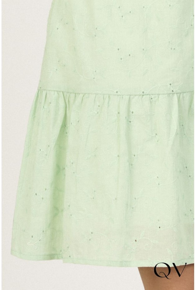 VESTIDO GOLA ALTA EM LAISE VERDE - VIA TOLENTINO