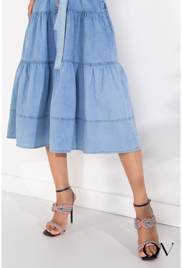 VESTIDO JEANS COM MARIAS - LEKAZIS VESTIDO JEANS COM MARIAS - LEKAZIS
