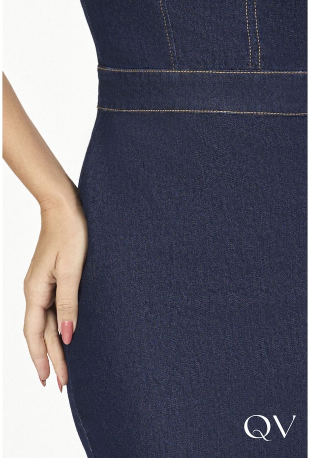 VESTIDO JEANS DECOTE CORAÇÃO - VIA TOLENTINO VESTIDO JEANS DECOTE CORAÇÃO - VIA TOLENTINO