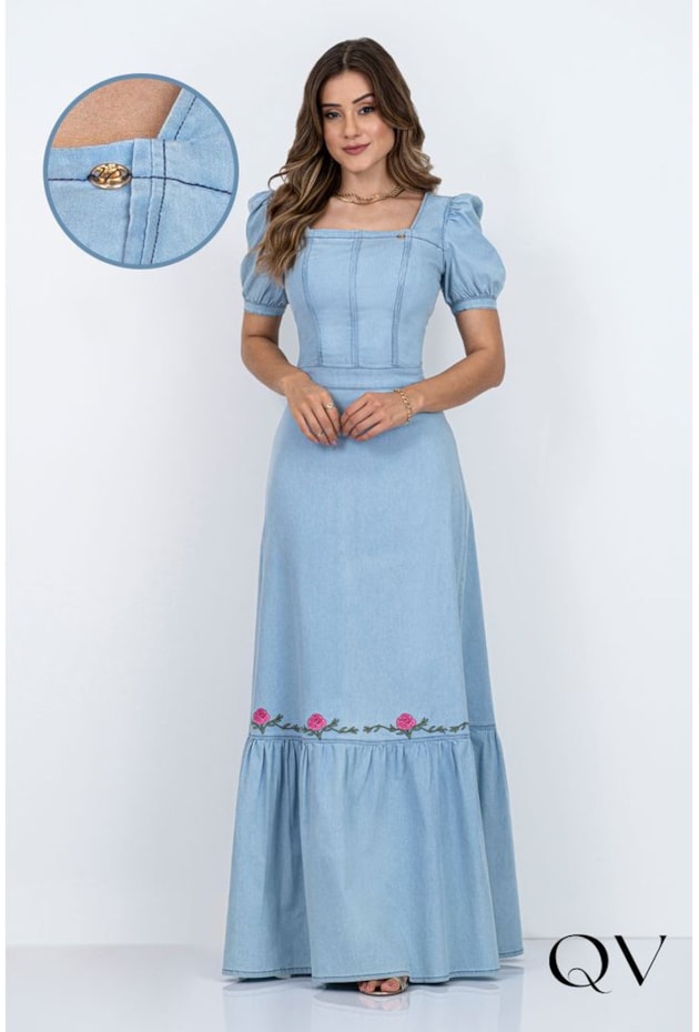 Tecido Fino Modelos De Vestido Jeans VESTIDO COM TECIDO JEANS