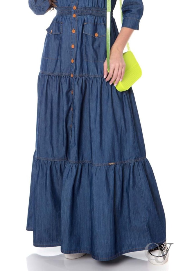 VESTIDO JEANS LONGO TRÊS MARIAS - HAPUK VESTIDO JEANS LONGO TRÊS MARIAS - HAPUK