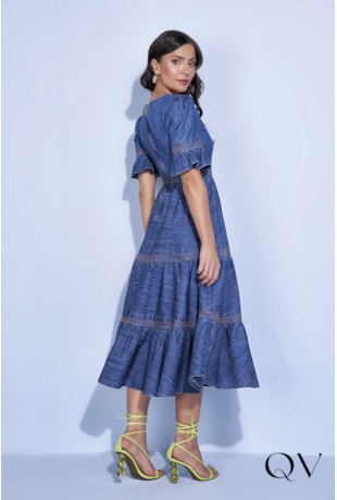VESTIDO JEANS PESPONTOS COLOR - TITANIUM JEANS