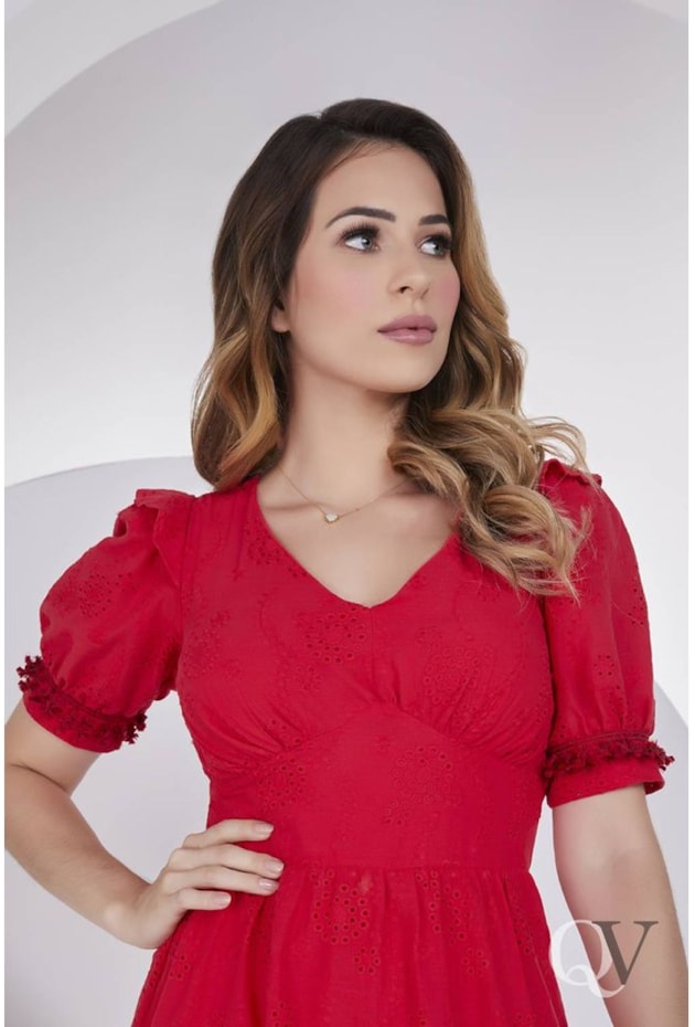 VESTIDO LAISE BABADO NA BARRA MANGA BUFANTE VERMELHO - FASCÍNIUS VESTIDO LAISE BABADO NA BARRA MANGA BUFANTE VERMELHO - FASCÍNIUS