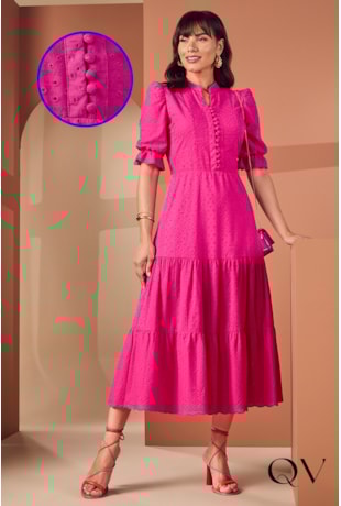VESTIDO LAISE GOLA PADRE PINK - JANY PIM