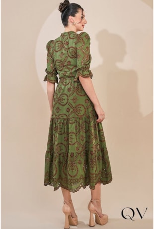 VESTIDO LAISE GOLA PADRE VERDE - JANY PIM