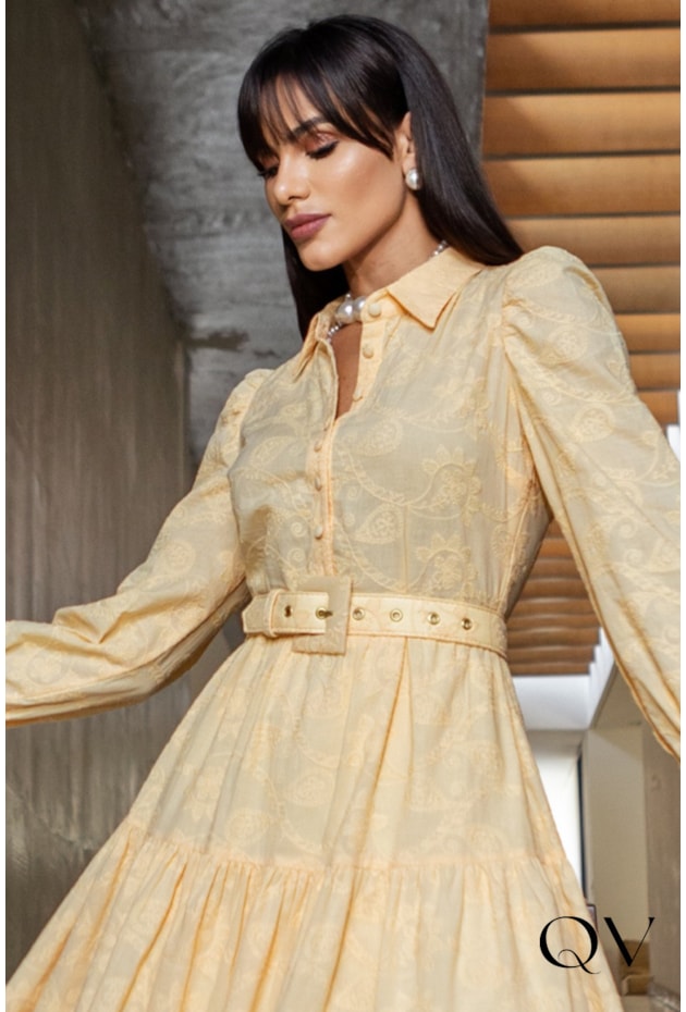 VESTIDO LAISE PAISLEY AMARELO - JANY PIM VESTIDO LAISE PAISLEY AMARELO - JANY PIM