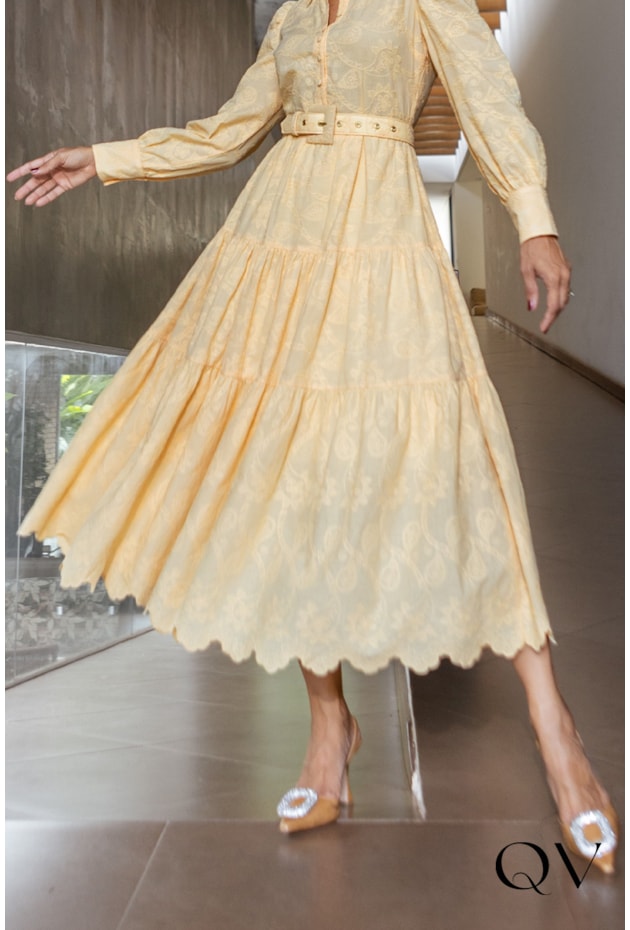 VESTIDO LAISE PAISLEY AMARELO - JANY PIM VESTIDO LAISE PAISLEY AMARELO - JANY PIM