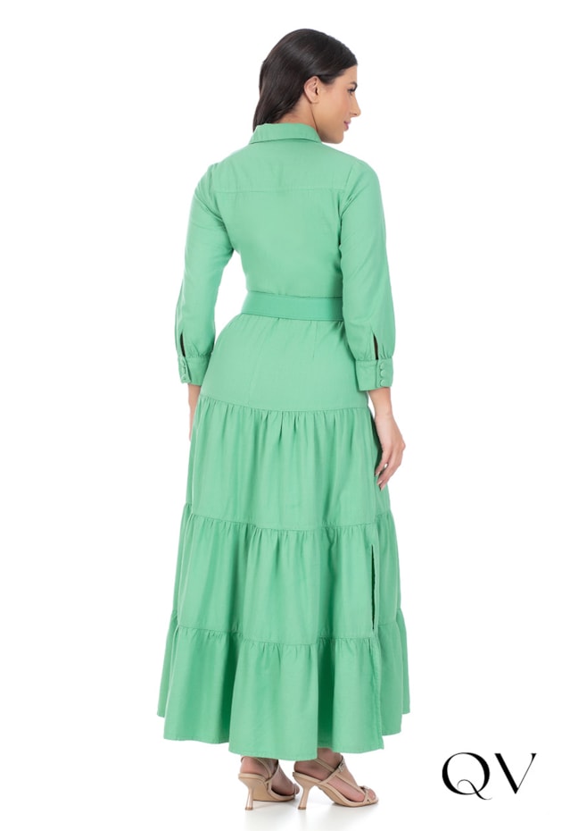 VESTIDO LINHO COLLOR VERDE - HAPUK VESTIDO LINHO COLLOR VERDE - HAPUK