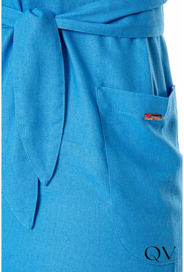 VESTIDO LINHO MAXI MIDI COM FAIXA AZUL - HAPUK VESTIDO LINHO MAXI MIDI COM FAIXA AZUL - HAPUK