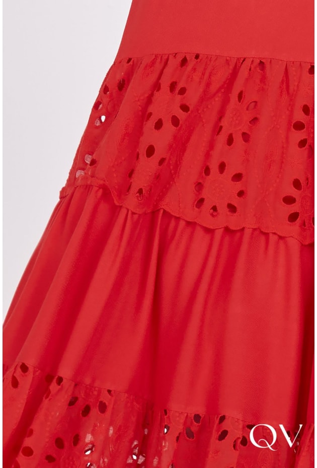 VESTIDO LONGO COM LAISE VERMELHO - FASCÍNIUS