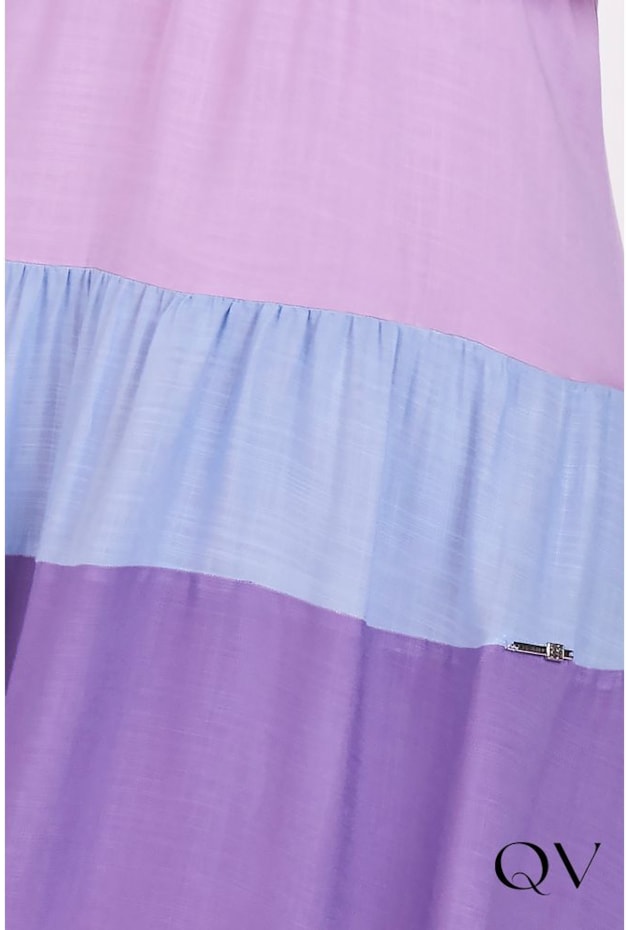 VESTIDO LONGO COM LASTÉX LILÁS - FASCÍNIUS VESTIDO LONGO COM LASTÉX LILÁS - FASCÍNIUS