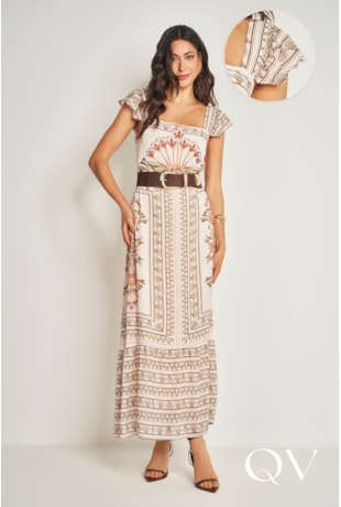 VESTIDO LONGO DE ALÇA EM PLANO CHIFFON SOFT VERDE - DOCE TRAMA