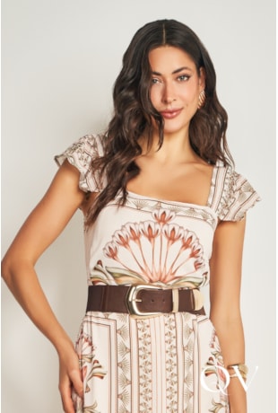 VESTIDO LONGO DE ALÇA EM PLANO CHIFFON SOFT VERDE - DOCE TRAMA