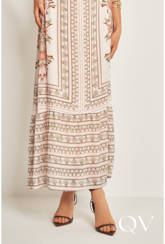 VESTIDO LONGO DE ALÇA EM PLANO CHIFFON SOFT VERDE - DOCE TRAMA