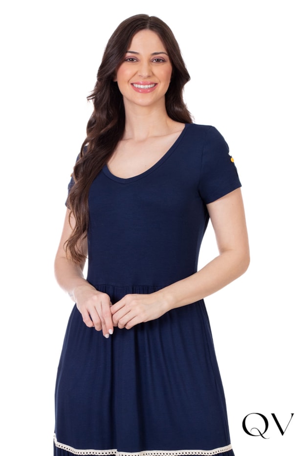 VESTIDO LONGO DET FRANJINHAS MARINHO - HAPUK VESTIDO LONGO DET FRANJINHAS MARINHO - HAPUK