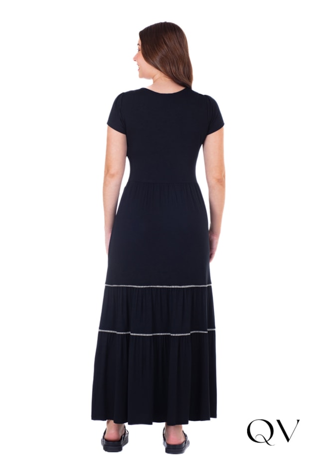 VESTIDO LONGO EM MALHA COM LAÇOS PRETO - HAPUK VESTIDO LONGO EM MALHA COM LAÇOS PRETO - HAPUK