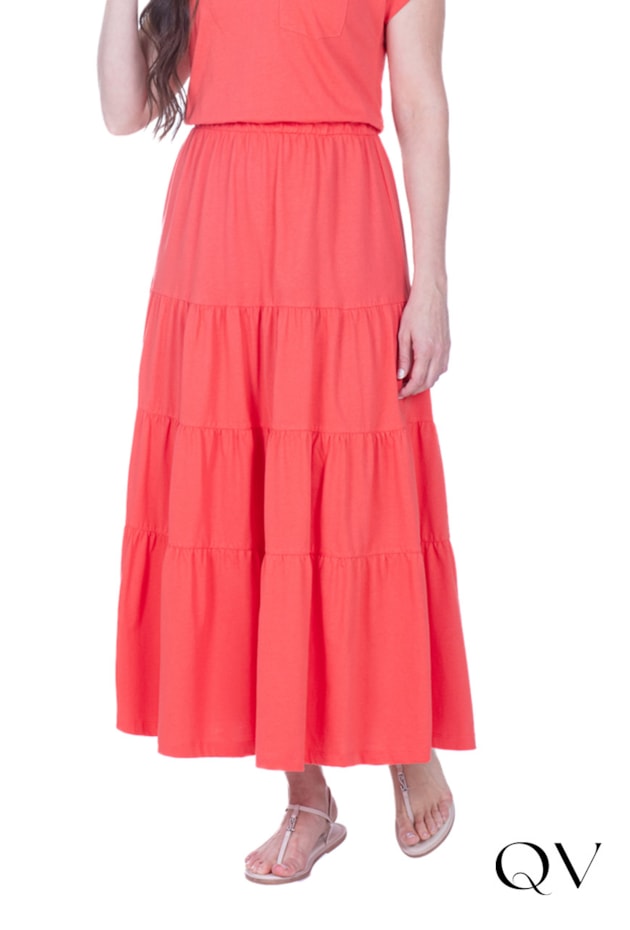 VESTIDO LONGO EM MALHA DE ALGODÃO LARANJA - HAPUK VESTIDO LONGO EM MALHA DE ALGODÃO LARANJA - HAPUK