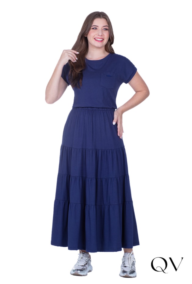 Vestido Hapuk Longo Vestido Glaucia Longo Azul Hapuk The Place