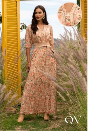 VESTIDO LONGO GUIPIR FLORAL - ARTSY VESTIDO LONGO GUIPIR FLORAL - ARTSY