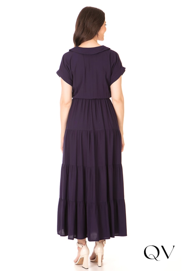 VESTIDO LONGO VISCOSE MARINHO - HAPUK VESTIDO LONGO VISCOSE MARINHO - HAPUK