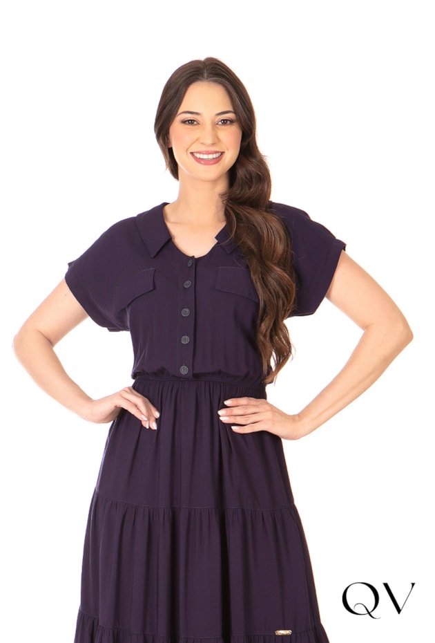 VESTIDO LONGO VISCOSE MARINHO - HAPUK VESTIDO LONGO VISCOSE MARINHO - HAPUK