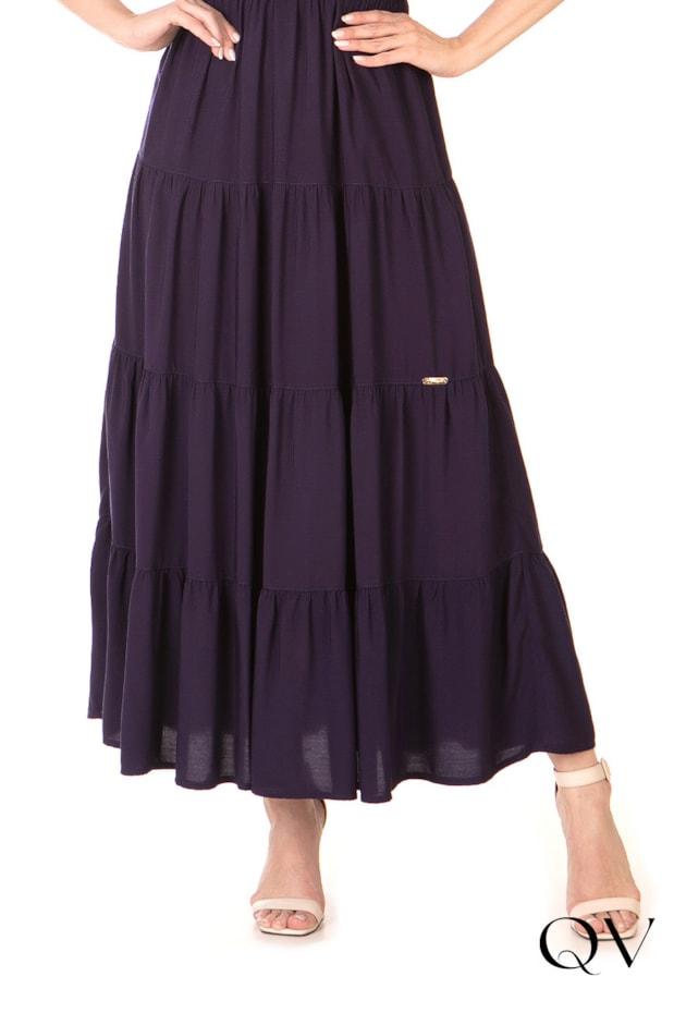 VESTIDO LONGO VISCOSE MARINHO - HAPUK VESTIDO LONGO VISCOSE MARINHO - HAPUK