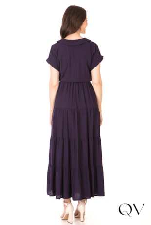 VESTIDO LONGO VISCOSE MARINHO - HAPUK