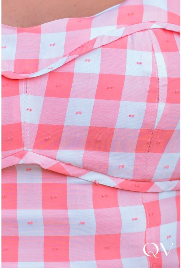 VESTIDO LONGO XADREZ CORAL - LUZIA FAZZOLLI VESTIDO LONGO XADREZ CORAL - LUZIA FAZZOLLI
