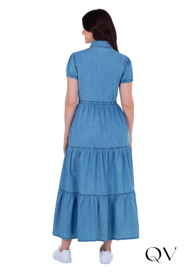 VESTIDO LONGUETE EM JEANS AZUL CLARO - HAPUK