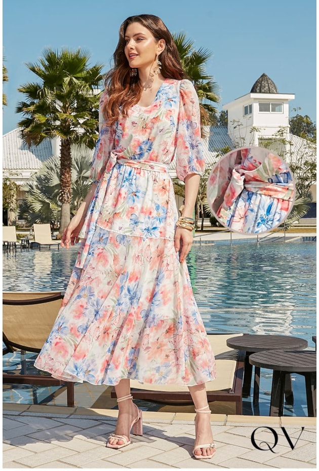 VESTIDO LONGUETE ESTAMPA EXCLUSIVA - JANY PIM VESTIDO LONGUETE ESTAMPA EXCLUSIVA - JANY PIM