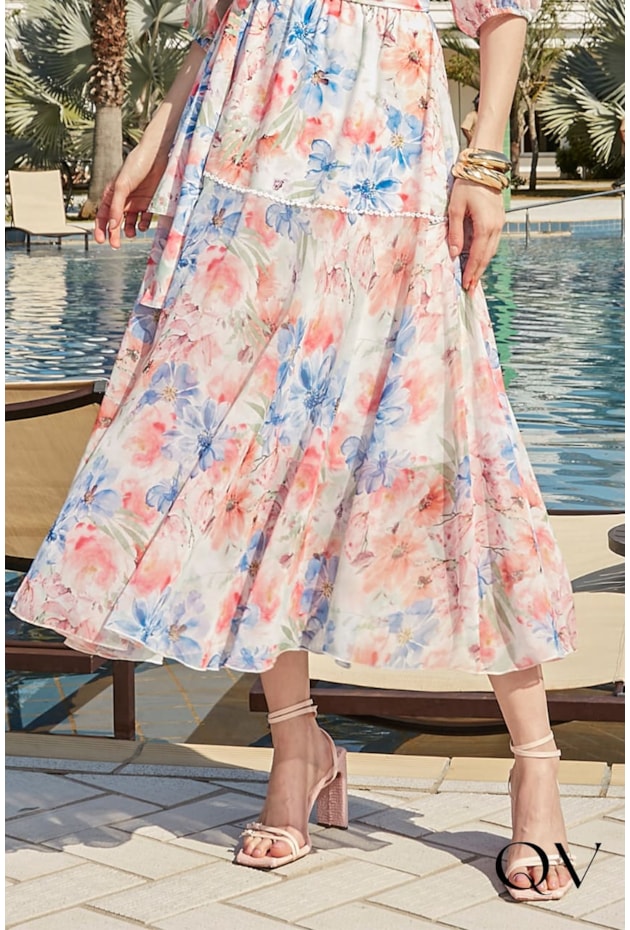 VESTIDO LONGUETE ESTAMPA EXCLUSIVA - JANY PIM VESTIDO LONGUETE ESTAMPA EXCLUSIVA - JANY PIM