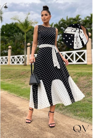 VESTIDO LONGUETE POÁ PB - LUZIA FAZZOLLI