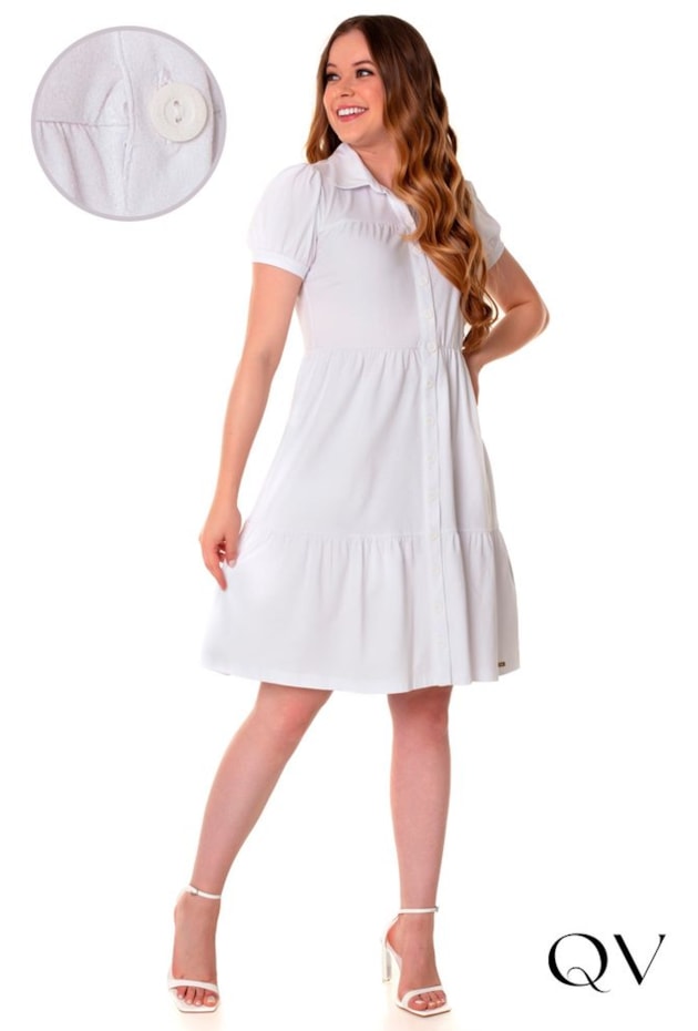 VESTIDO MALHA ALGODÃO COM BOTÕES BRANCO - HAPUK VESTIDO MALHA ALGODÃO COM BOTÕES BRANCO - HAPUK