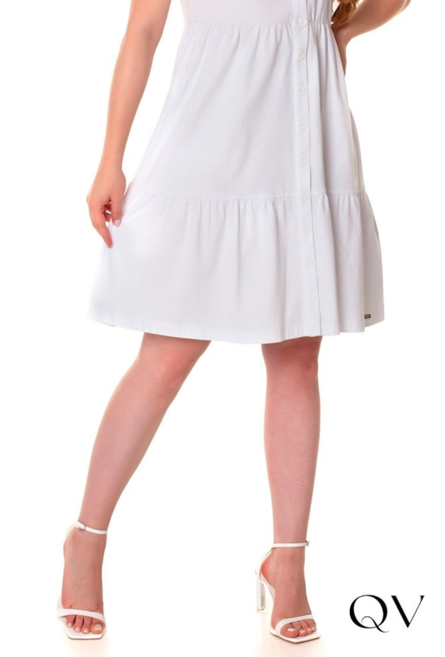 VESTIDO MALHA ALGODÃO COM BOTÕES BRANCO - HAPUK VESTIDO MALHA ALGODÃO COM BOTÕES BRANCO - HAPUK