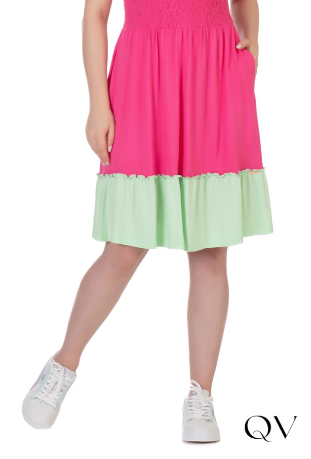 VESTIDO MALHA BUSTO LASTEX ROSA - HAPUK