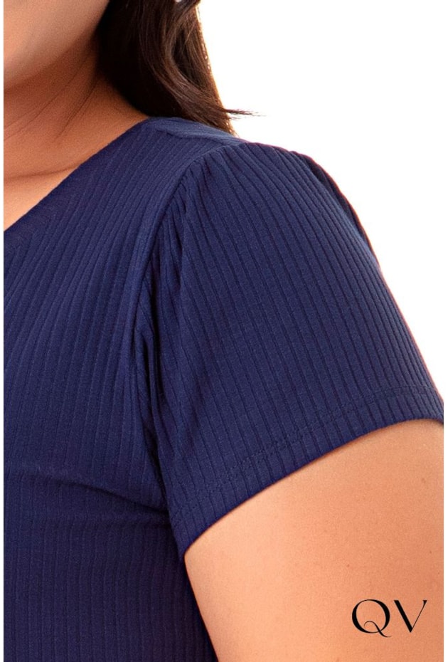 VESTIDO MALHA CANELADA AZUL MARINHO - HAPUK VESTIDO MALHA CANELADA AZUL MARINHO - HAPUK