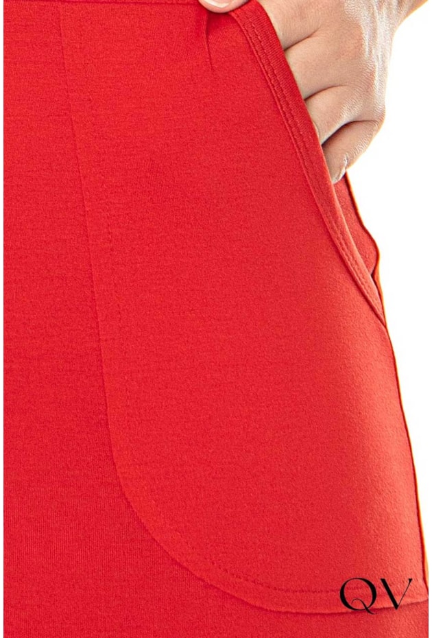 VESTIDO MALHA COM BOLSOS FRONTAIS VERMELHO - HAPUK