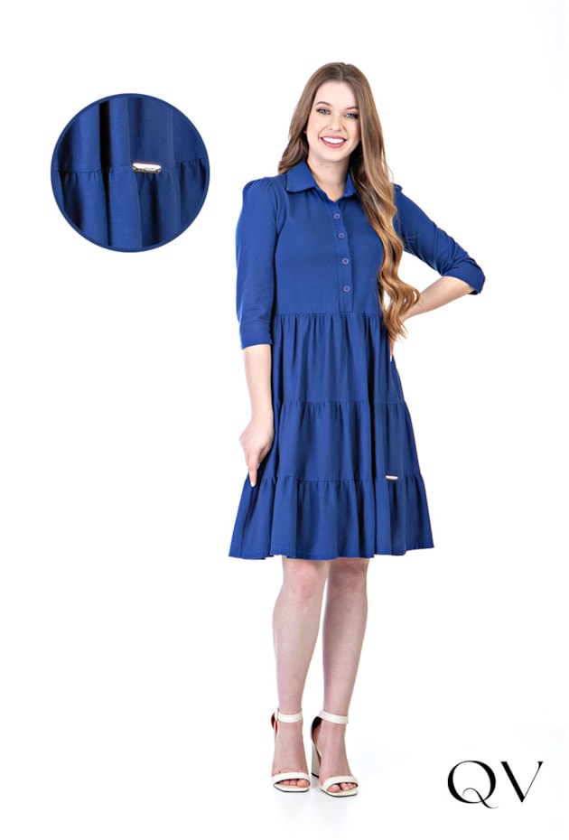 VESTIDO MALHA COM COLETE AZUL - HAPUK VESTIDO MALHA COM COLETE AZUL - HAPUK