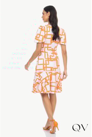 VESTIDO MALHA ESTAMPA GEOMÉTRICA - VIA TOLENTINO