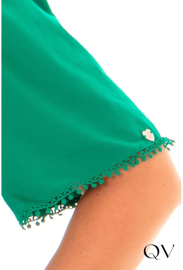 VESTIDO MALHA LASTÉX NAS COSTAS VERDE - HAPUK