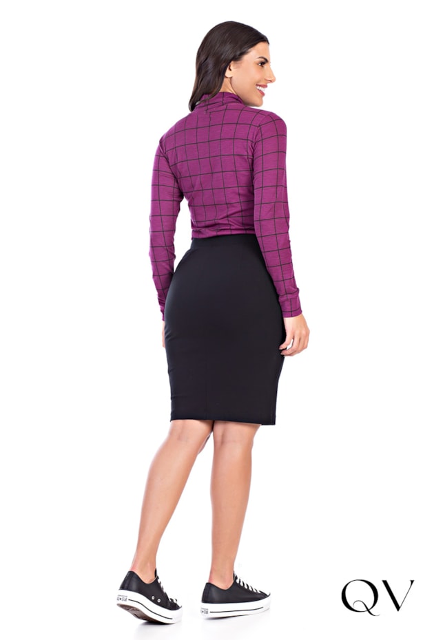 VESTIDO MALHA MIX XADREZ ROXO - HAPUK VESTIDO MALHA MIX XADREZ ROXO - HAPUK