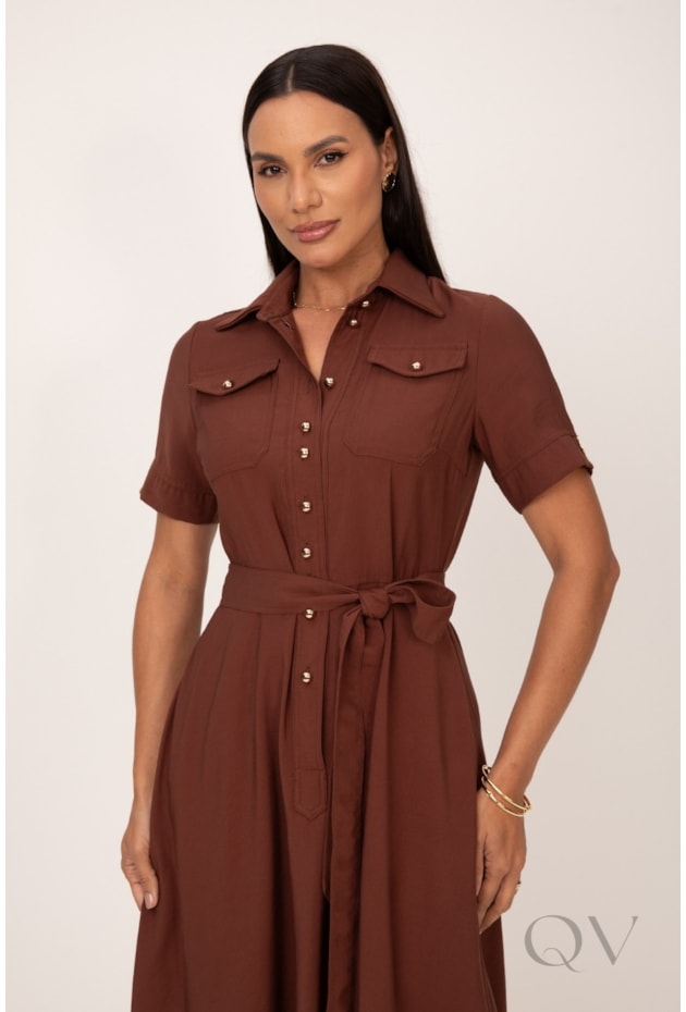 VESTIDO MAXI MIDI EM ALFAIATARIA TRUFA - LEKAZIS VESTIDO MAXI MIDI EM ALFAIATARIA TRUFA - LEKAZIS