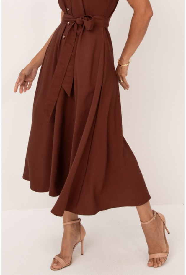 VESTIDO MAXI MIDI EM ALFAIATARIA TRUFA - LEKAZIS VESTIDO MAXI MIDI EM ALFAIATARIA TRUFA - LEKAZIS