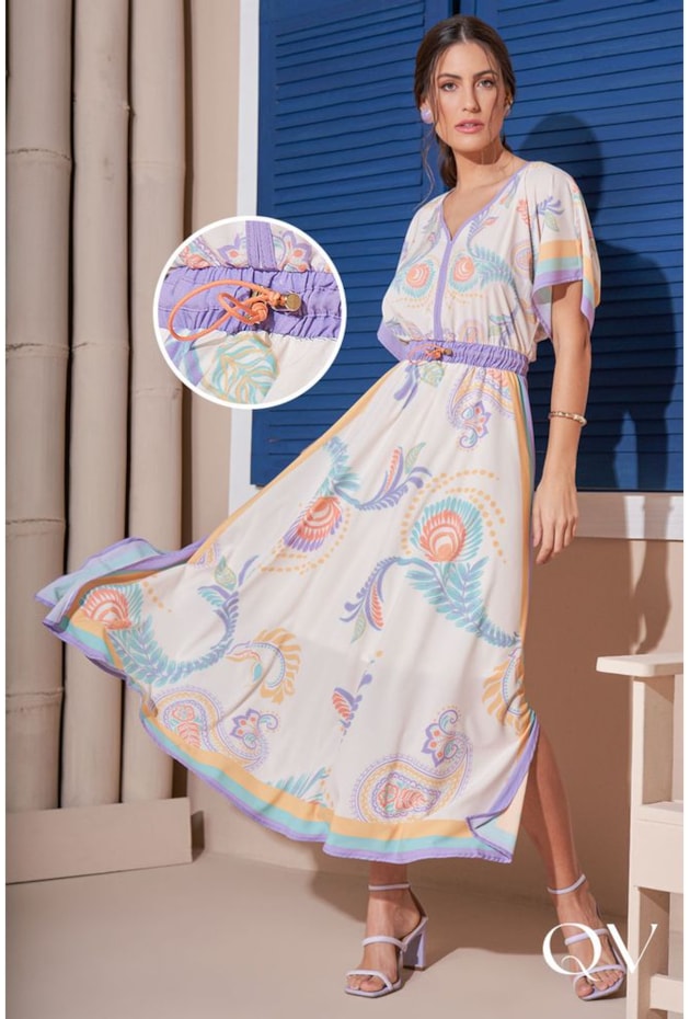 VESTIDO MAXI MIDI ESTAMPA EXCLUSIVA - TITANIUM JEANS VESTIDO MAXI MIDI ESTAMPA EXCLUSIVA - TITANIUM JEANS