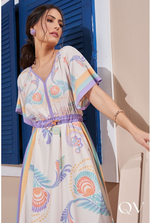 VESTIDO MAXI MIDI ESTAMPA EXCLUSIVA - TITANIUM JEANS VESTIDO MAXI MIDI ESTAMPA EXCLUSIVA - TITANIUM JEANS