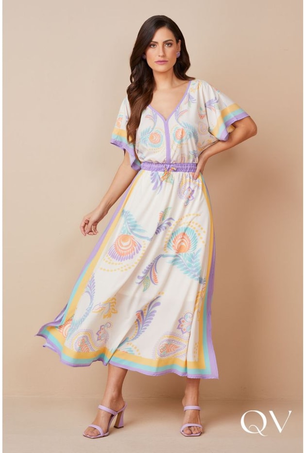 VESTIDO MAXI MIDI ESTAMPA EXCLUSIVA - TITANIUM JEANS VESTIDO MAXI MIDI ESTAMPA EXCLUSIVA - TITANIUM JEANS