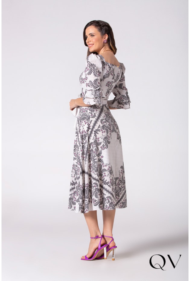 VESTIDO MAXI MIDI ESTAMPADO FOLHAGENS - LAURA ROSA VESTIDO MAXI MIDI ESTAMPADO FOLHAGENS - LAURA ROSA