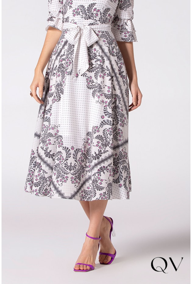 VESTIDO MAXI MIDI ESTAMPADO FOLHAGENS - LAURA ROSA VESTIDO MAXI MIDI ESTAMPADO FOLHAGENS - LAURA ROSA